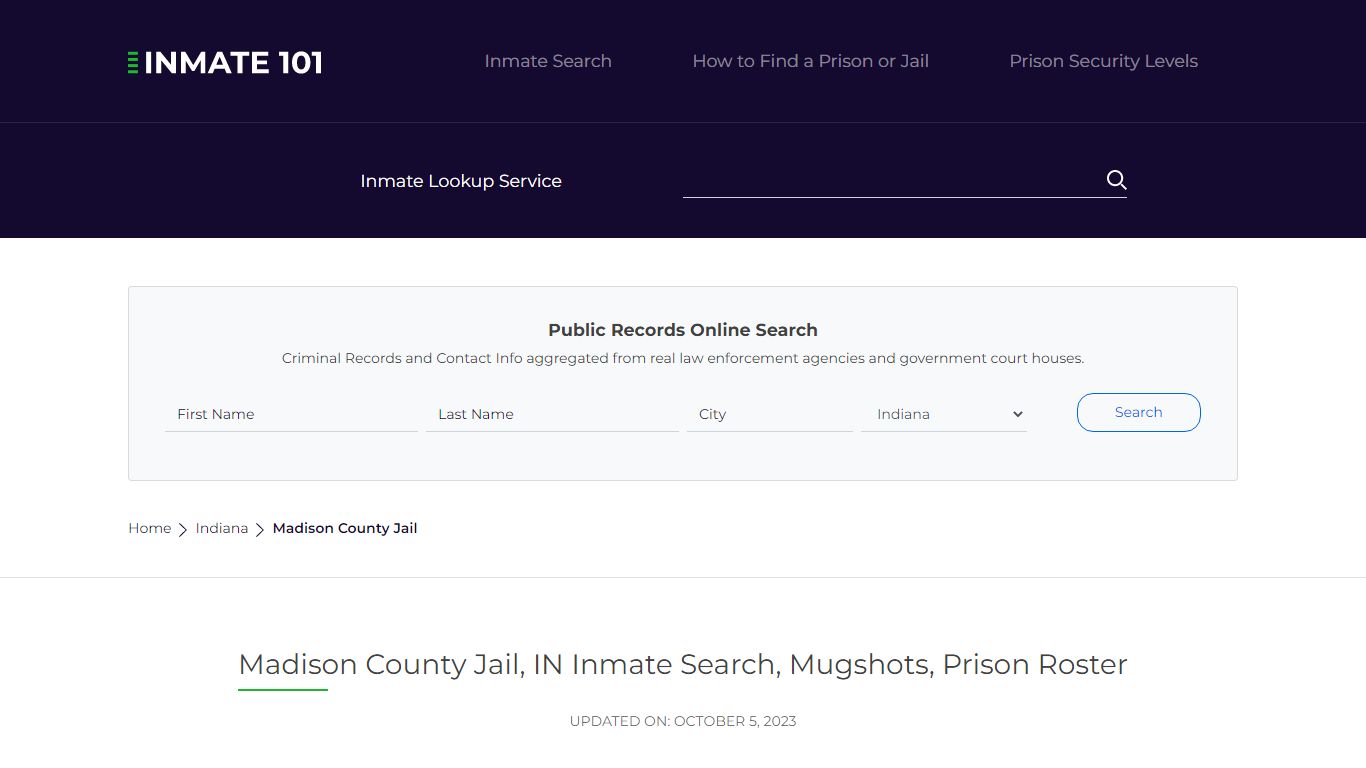 Madison County Jail, IN Inmate Search, Mugshots, Prison Roster